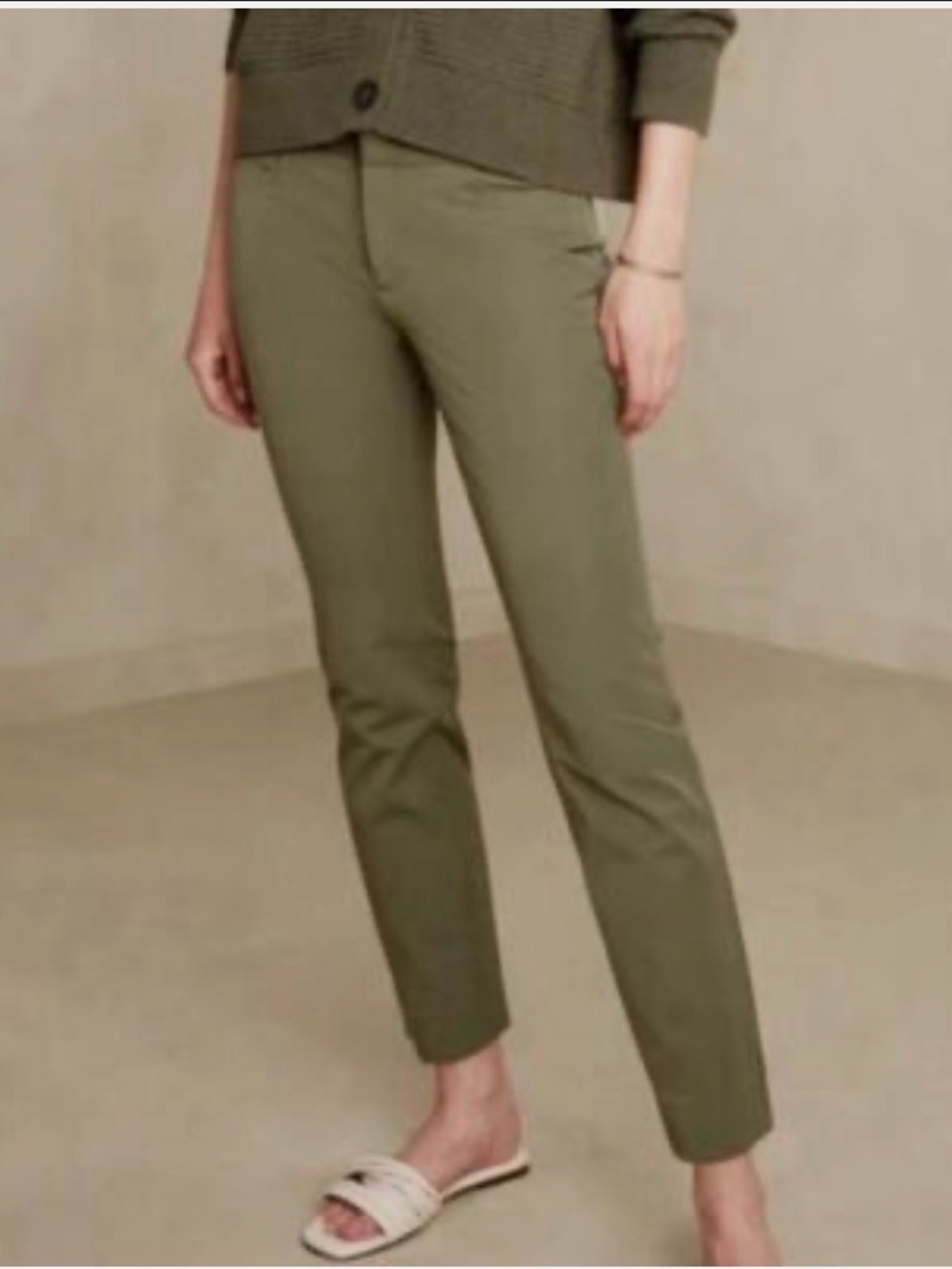 Banana Republic Sloan Slim Fit Midrise Ankle Pant Green 6P inseam 25.5”